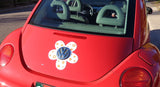 VW Beetle Flower Magnetic Decal- Orange Flowers