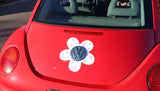 VW Beetle Flower Magnetic Decal- Pink Flowers