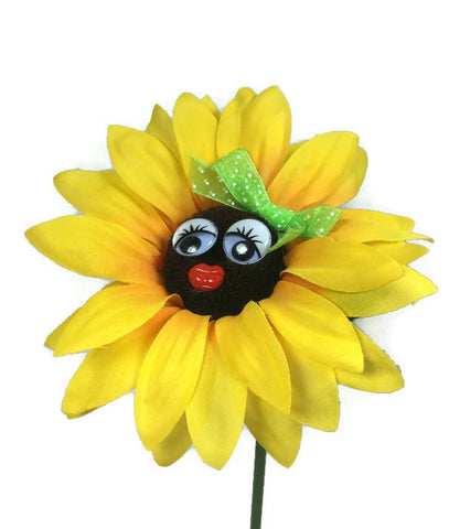 VW Beetle Flower - Sunflower with Green Bow