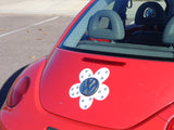 Magnetic Decal Flower - Gray Polka Dots