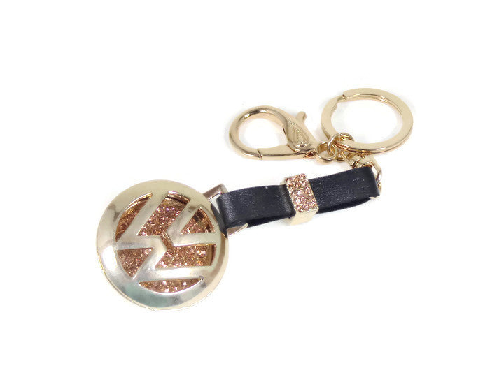 VW Key Chain Gold and Diamond Rhinestone