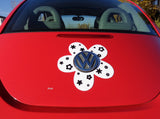 VW Beetle Flower Magnetic Decal- Black Flowers