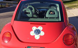 VW Beetle Flower Magnetic Decal- Green Flowers