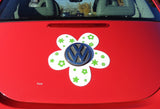 VW Beetle Flower Magnetic Decal- Green Flowers