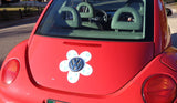 VW Beetle Flower Magnetic Decal- Light Blue Flowers