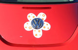 VW Beetle Flower Magnetic Decal- Orange Flowers