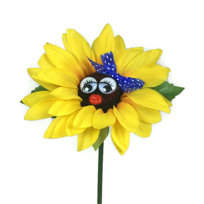 Bling My Bug - Sunflower with Blue Bow
