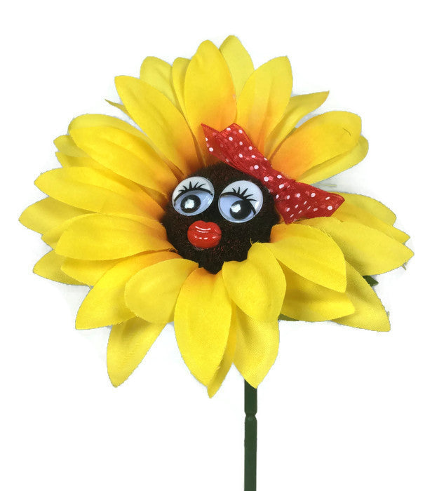 VW Beetle Flower - Sunflower with Red Bow