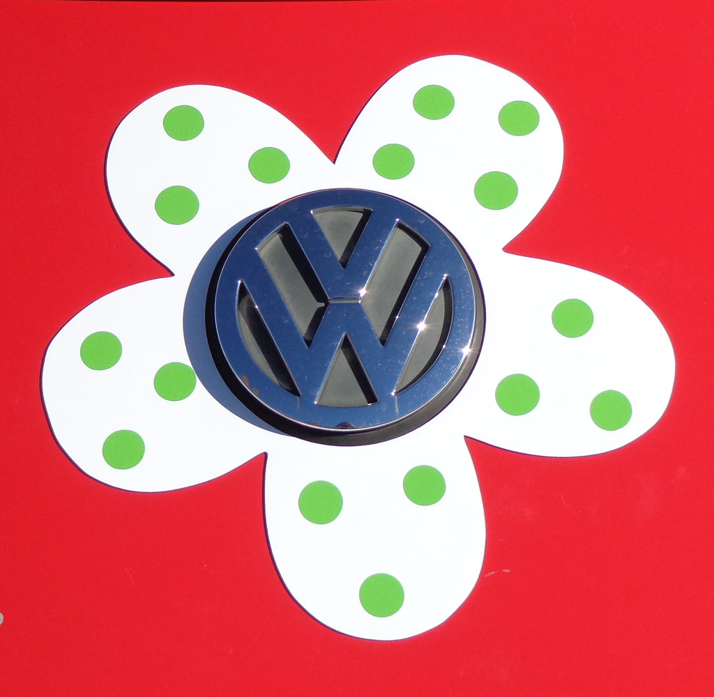 Magnetic Decal Flower - Green Polka Dots