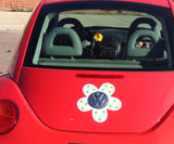 Magnetic Decal Flower - Green Polka Dots