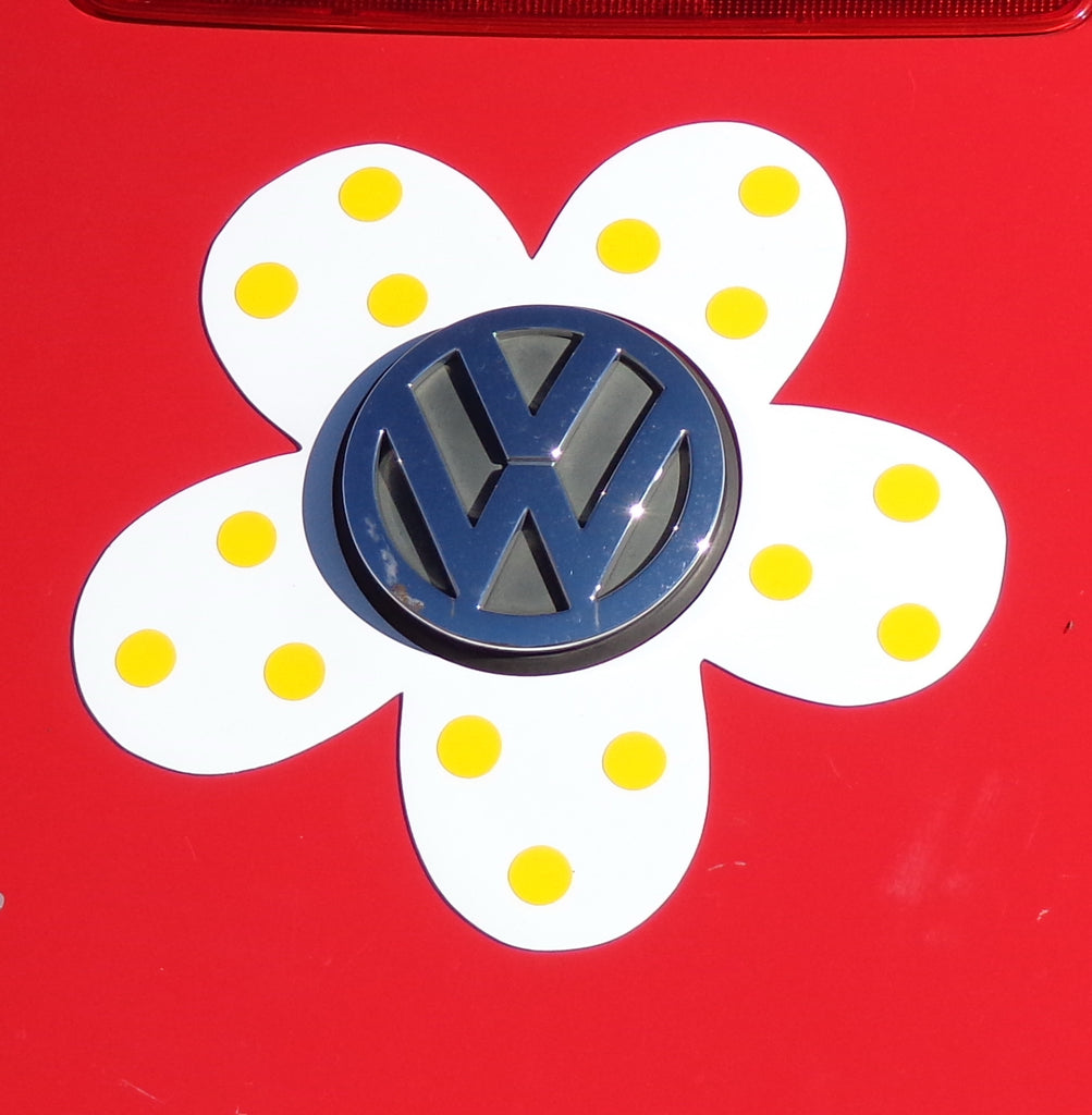 Magnetic Decal Flower - Yellow Polka Dots